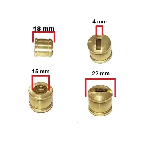 5 Peças Botão Côncavo 22 Mm Cutelaria Faca Guarda Pomo Latão rasgo 4 mm