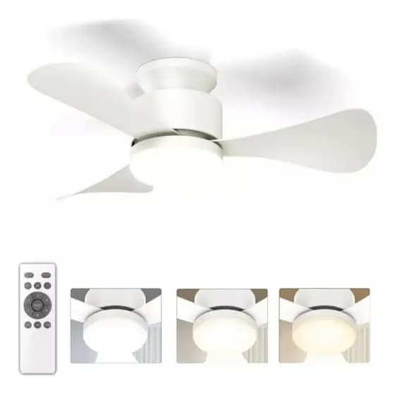 Ventilador De Teto Com Luz E Controle Remoto Branco Bivolt Generico