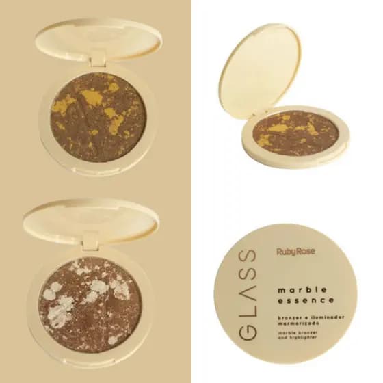 Bronzer e iluminador marmorizado Glass - Ruby Rose