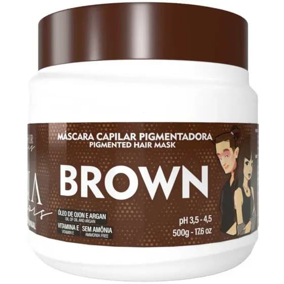 Máscara Capilar Pigmentadora Troia Colors Brown 500g Cor fantasia - Troia Hair