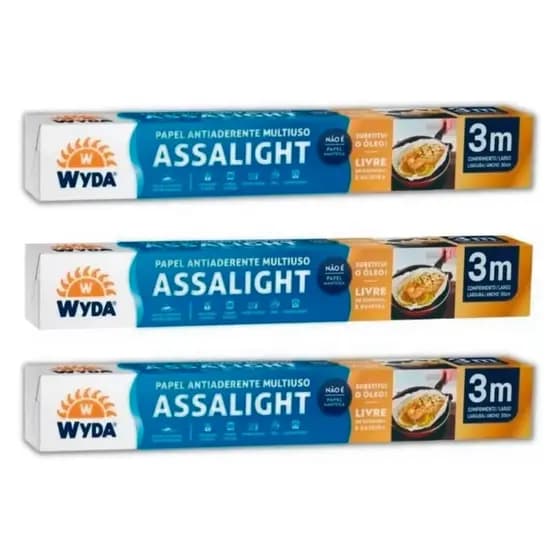 Kit 3-1 Rolos Papel Assalight Premium 3m Super Antiaderente Qualidade E Confiança