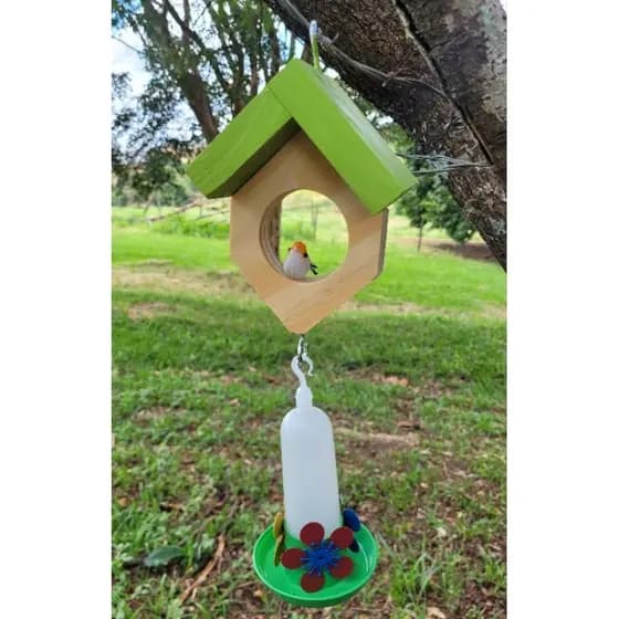 Casinha de Passarinho Suporte para Beija Flor bebedouro beija flor