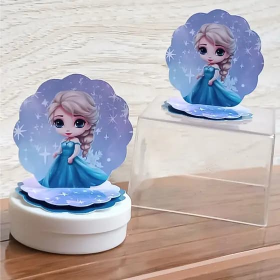Kit Aplique 3D Frozen Elsa Baby Personalizado10,20,30,40 ou 50 Festa Decoração Aniversário Latinha