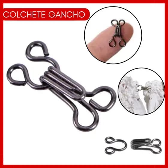 Colchete Gancho P/ Costura Vestido Calça 24 Pares Niquel Nº4