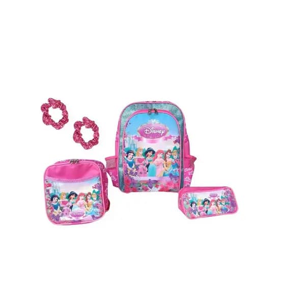 KIT MOCHILA DE COSTAS PRINCESAS MENINAS INFANTIL ESCOLAR REFORÇADA ROSA FROZEN PRINCESAS UNICORNIO LOL SONIC