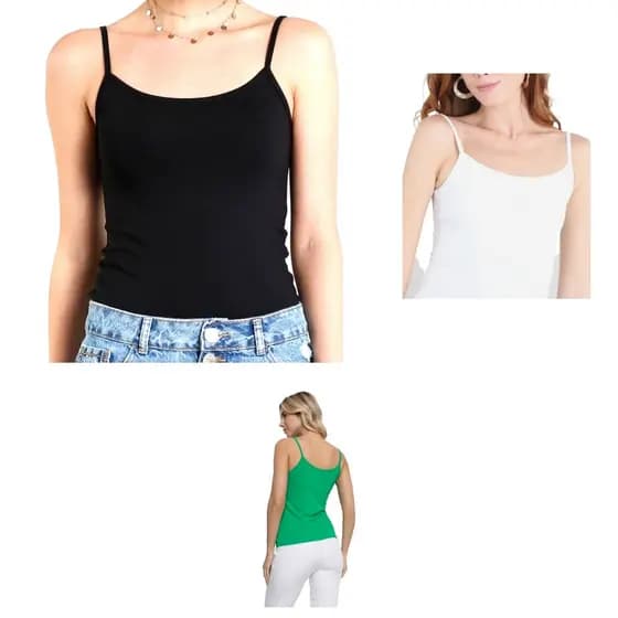 kit com 3 blusas de alcinha malha de algodão