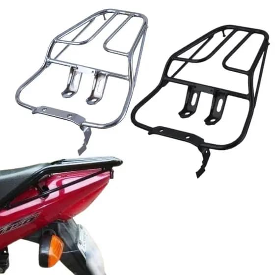 Bagageiro Suporte Baú Moto Honda Titan 150 (2004 a 2008) Cromado Preto Ferro Maciço Reforçado
