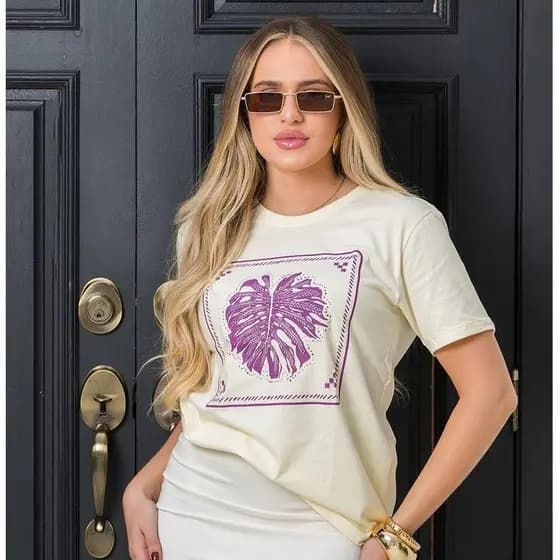 Camiseta Feminina Amarela Costela de Adão