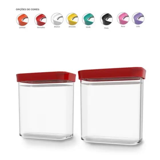 Conjunto 2 Potes de 1500ml Herméticos Para Mantimento