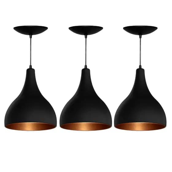 Pendente Modelo Gota Kit3 Lustre Decorativo Casa Sala Cozinha Quarto Bar Estilo Vintage Envio Rápido