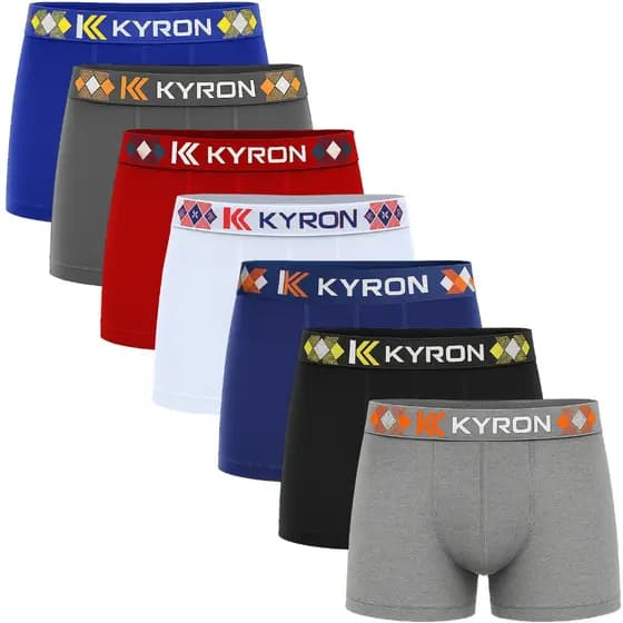 Kit Cuecas Boxer Box Masculina Kyron De Microfibra Lisa Adulto Premium