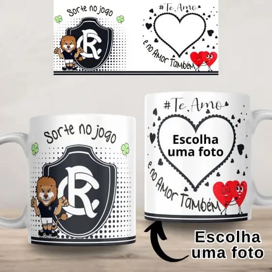 Caneca Personalizada Remo Dia dos Namorados com sua foto Casal Presente Lembrança Cerâmica Porcelana Plástico