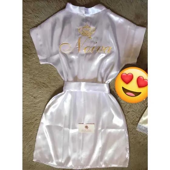 Robe De Cetim Bordado Noiva Roupão Hobby Casamento *Leia a descrição antes de efetuar a compra*