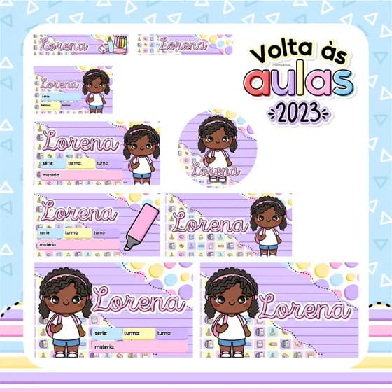 Etiqueta Escolar Personalizada Vários temas disponiveis