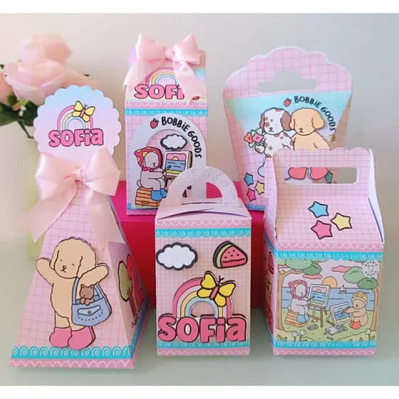 Kit festa Ursinho Bob Guds | Personalizado e com laço | Lembrancinhas | aniversário | PEGUE E MONTE