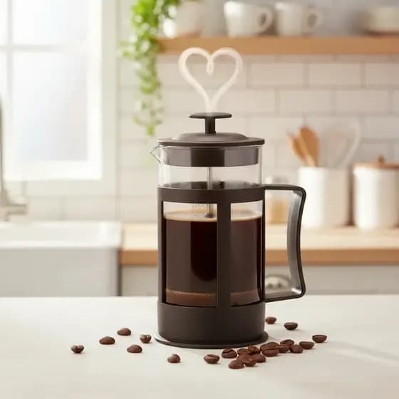 Cafeteira Francesa Prensa 350ml Vidro Borossilicato Inox Café Chá Cremeira Leite Espumador Preta