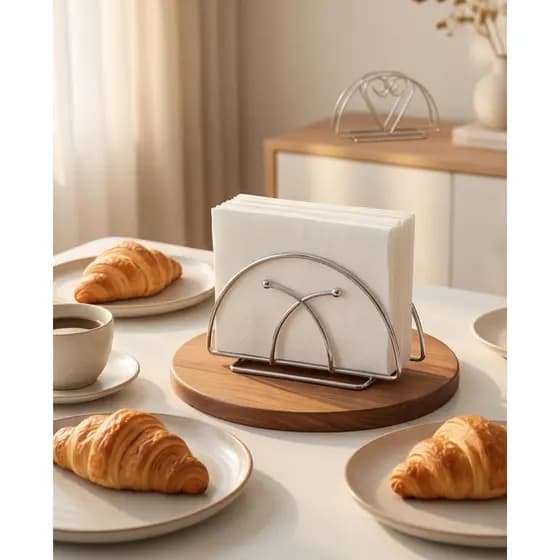 Porta guardanapo de aço resistente moderno e elegante para sua mesa e fácil de limpar alta qualidade