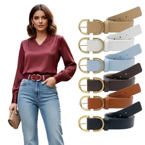 Cinto Fino Feminino Moda Blogueira Fivela Invertida G1 G2 G3 2.5cm- Drica