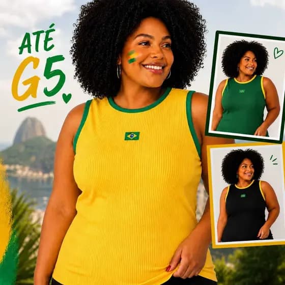 Blusa feminina plus size camiseta regata canelada até G5 tendência envio imediato