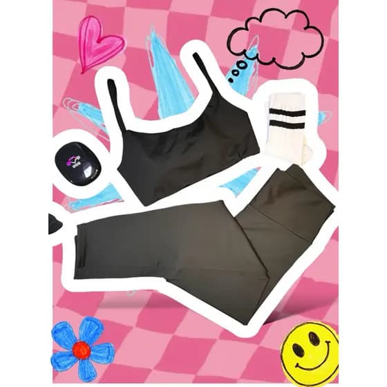 conjunto academia poliamida cintura alta 310 fitness+mimo