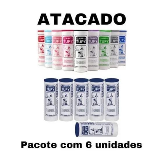 CORANTE DE ROUPAS TUPY PACOTE C/6 UNIDADES DE 45g