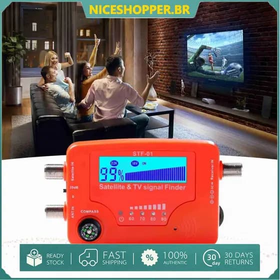Genérico 2 Em 1 Localizador De Sinal De Satélite E TV LCD Digital Portátil Medidor De Força De Antena Fg Com