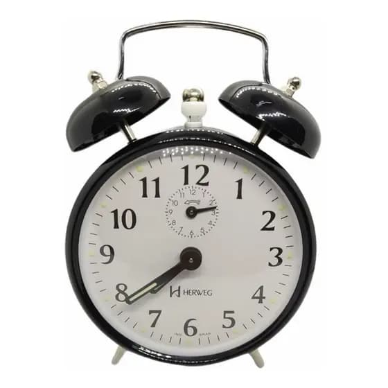 Relogio Despertador Mecanico Retro - Herweg 2208