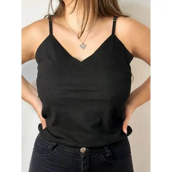 Regata Suede Blusa Feminina Alça Regulável Moda Blogueira
