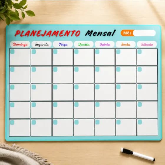Planner Lousa Organizador Magnético Geladeira Rotina Diária