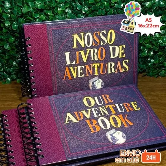 Mini álbum para Fotos - Scrapbook Up Aventuras - A5 16x22cm com Espiral e BRINDE