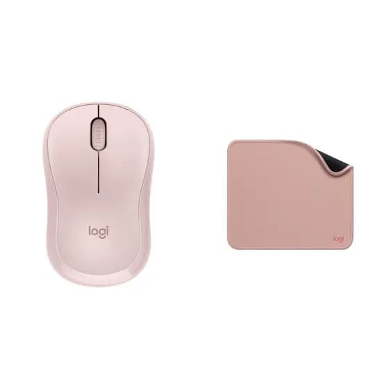 KIT MOUSE LOGITECH M240 SEM FIO BLUETOOTH ROSA + MOUSE PAD LOGITECH STUDIO SERIES 200X230MM ROSA