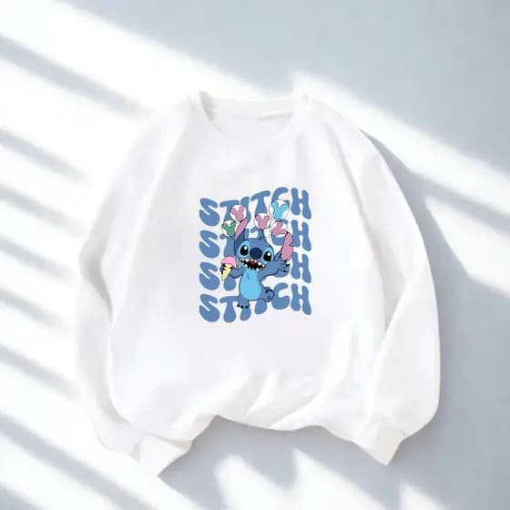 Blusa De Frio Infantil Feminino Moletom feminino Casaco Infantil Agasalho Estampado Moletom Stitch