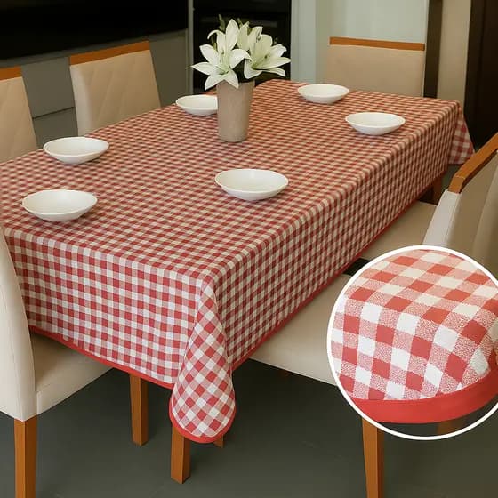 Toalha de Mesa Xadrez 4 - 6 - 8 - 10 - 12 Lugares Retangular Decoração