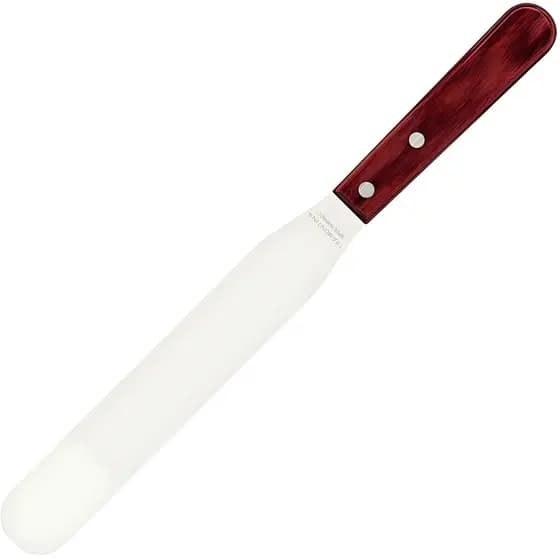 Espátula Confeiteiro Tramontina 8" Inox Cabo Madeira Polywood Vermelho Bolo Doce Lava-Louças Espalhar Glace Uniforme