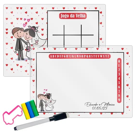 15 Lousa Mágica + Caneta Com Apagador Personalizada Lembrancinha Festa Infantil Casamento