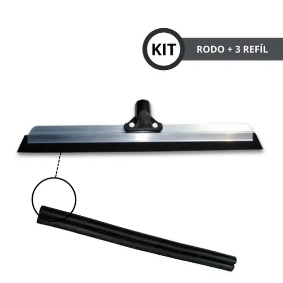 Rodo De Aluminio 40cm S/ Cabo + 6 Panos Alvejado Limpa Chão