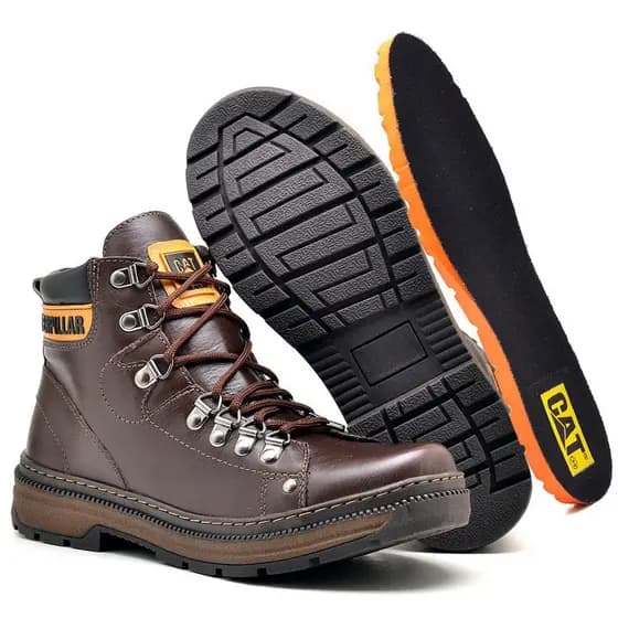Bota Caterpillar Casual De Couro Legítimo Masculino X2 Oferta Promocional