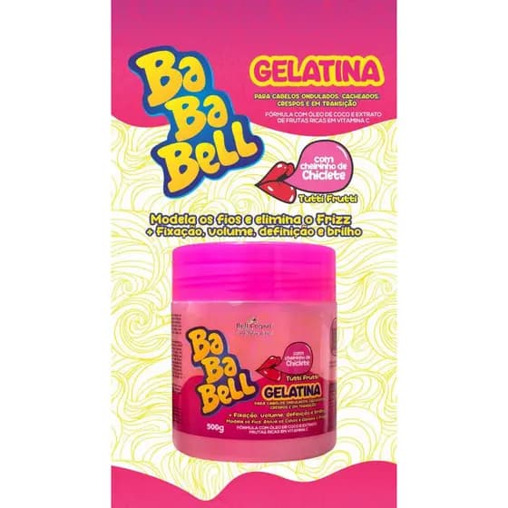 Gelatina Capilar Bababell Para Cabelo Cacheados Super Definição Perfeita e Intensa 500g Bell Corpus