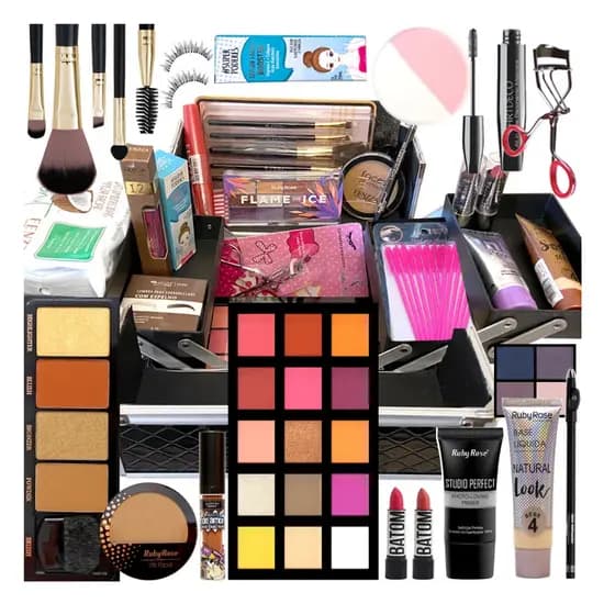 Kit de Maquiagem Completo com 15 Produtos Melhores Marcas