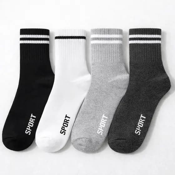 Kit Meia Sport Masculina Cano Alto Com Algodão Cores Mescladas Modelos Sortidos 3 6 9 12 15 18 24 Pares