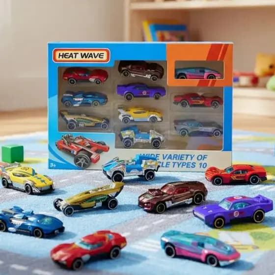 Kit 10 Carrinhos de Metal Hot Cars Miniatura Modelo Die Cast Brinquedo Colecional Carrinhos Wheels