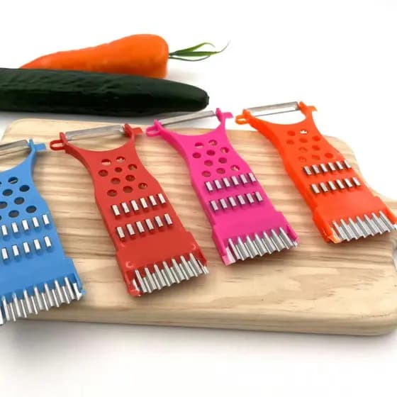 Kit 10 Descascador Ralador Fatiador 5 Em 1 Legumes Frutas