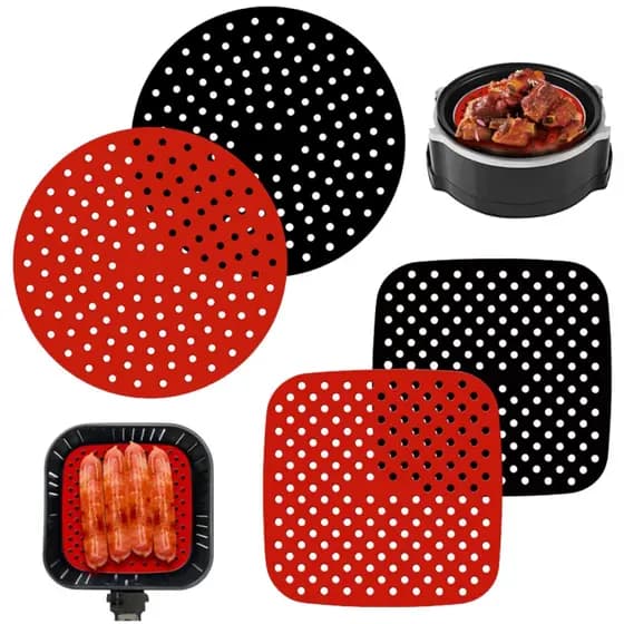 Tapete de Silicone Antiaderente Fritadeira Airfryer 21CM Reutilizável
