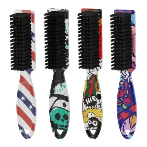Escovinha De Disfarce Escova Pequena Degrade Barbeiro Cerdas Mistas Escova Limpeza Cabelo e Barba