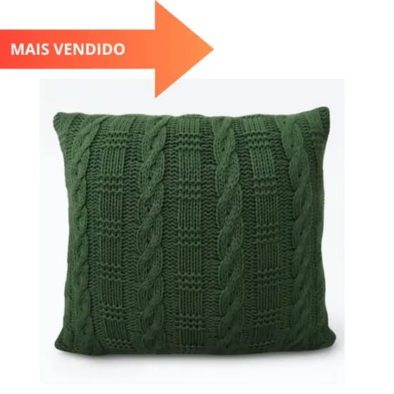 Capa para Almofada Tricô 45x45cm Decoração Sofá Sala Usufruto Elegancia e Aconchego para o Ambiente
