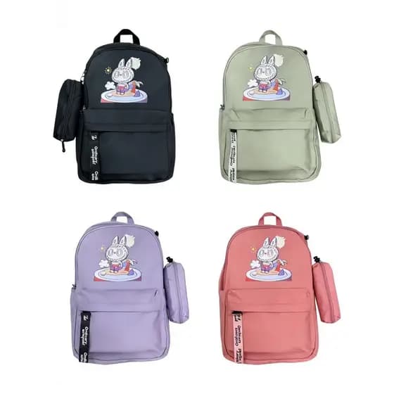 Mochila Escolar Feminina Impermeável com Estojo Resistente Moda Casual