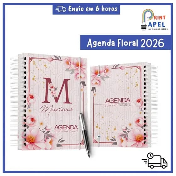 Agenda Floral 2027 – Espiral | Capa Dura 15x21 cm | Presente Perfeito Varias Capas | Organização com Estilo Femnina