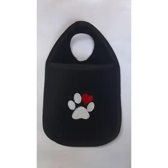 Lixeira Automotiva Porta Lixo Para Carro Bordado Cachorro Gato Patinha