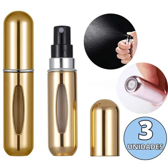 3 Frasco 5ml Reutilizável Porta Perfume Para Viagens Bolsa Mochila Mini Spray