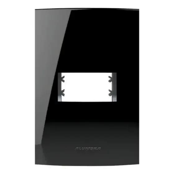 Placa Alumbra Inova Pro Class 1 Módulo 85526 Black Piano Preta 4x2